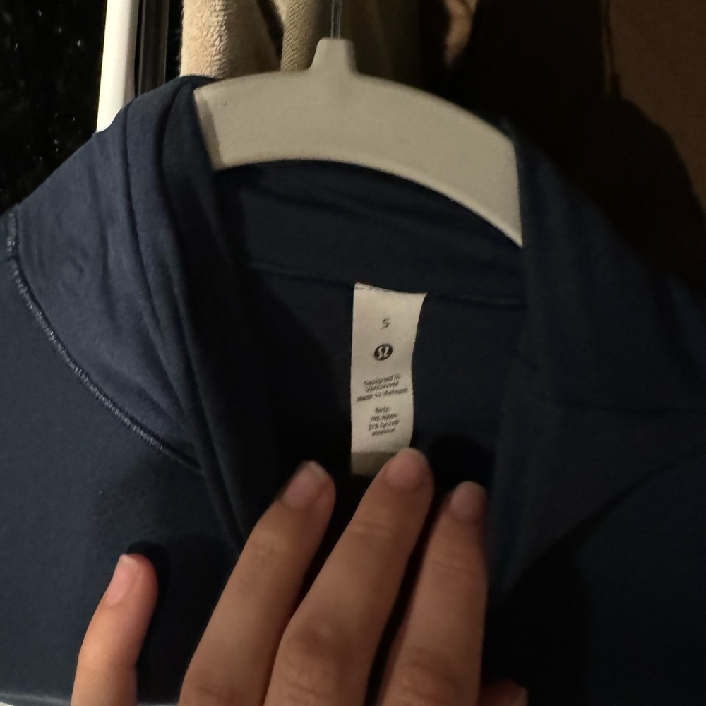 Navy Lulu Lemon Long Sleeve Turtleneck Top - Picture 2 of 3